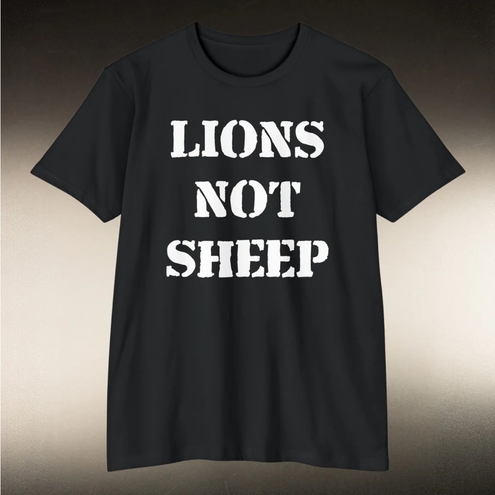 LIONS NOT SHEEP OG Black Graphic Tee